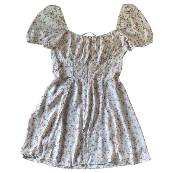 Reformation Ditzy Floral Milkmaid Puff Sleeve Mini Dress Size 12 Cottagecore - Picture 6 of 10